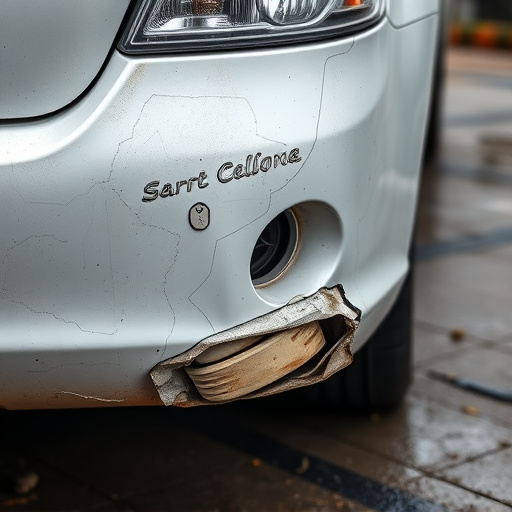 damaged car bumper