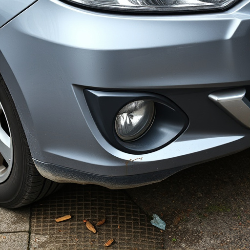 damaged car bumper