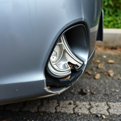 damaged car bumper