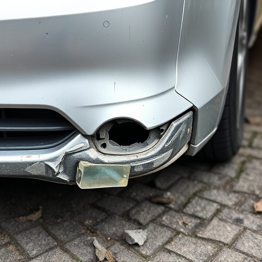 damaged car bumper
