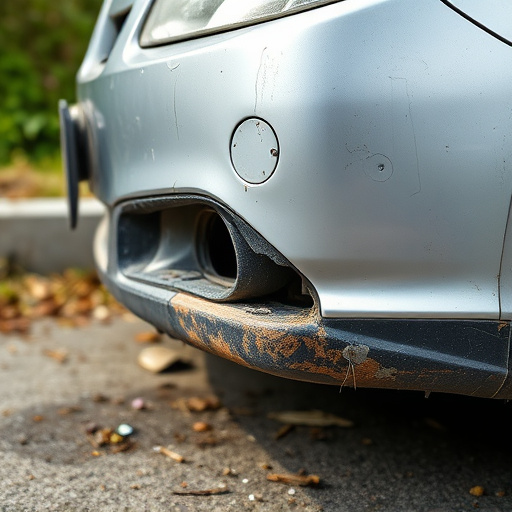 damaged car bumper
