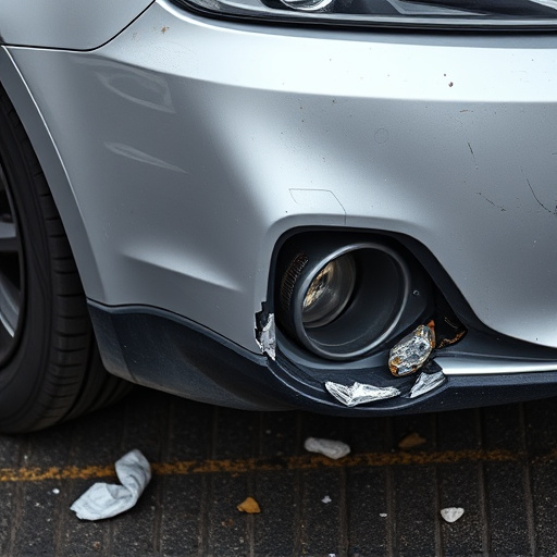 damaged car bumper