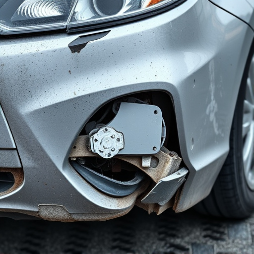 damaged car bumper