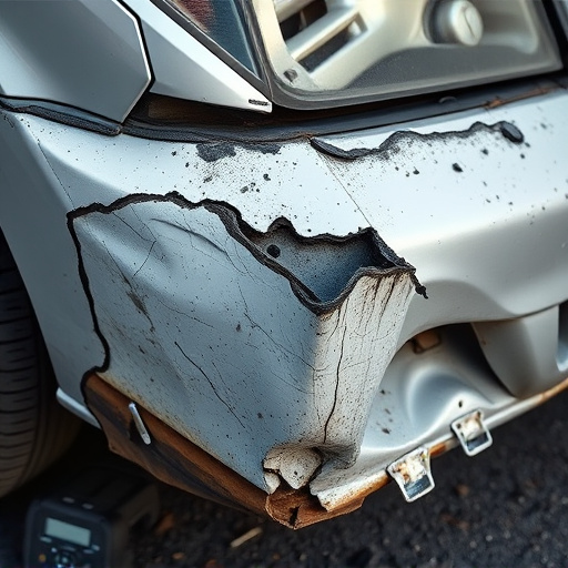 damaged car bumper
