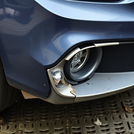 damaged car bumper