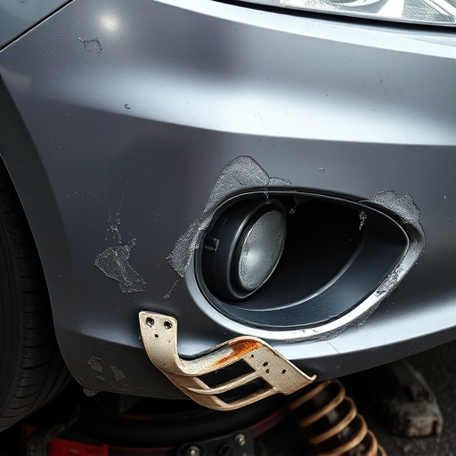 damaged car bumper