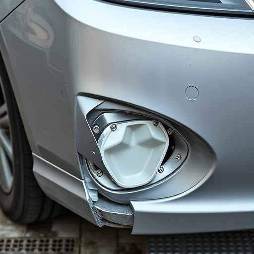 damaged car bumper