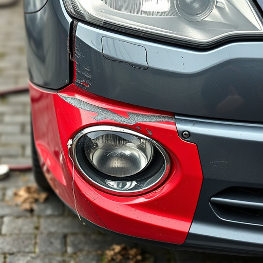 damaged car bumper