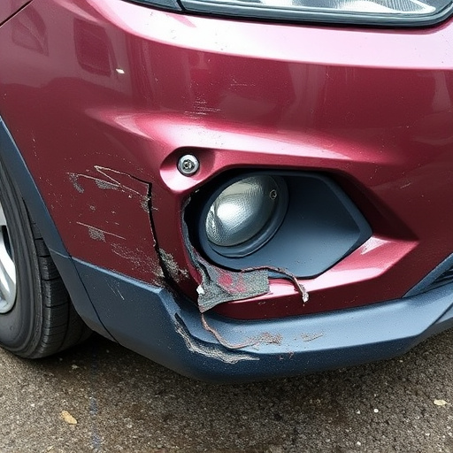 damaged car bumper
