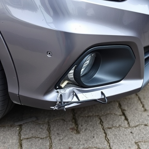 damaged car bumper