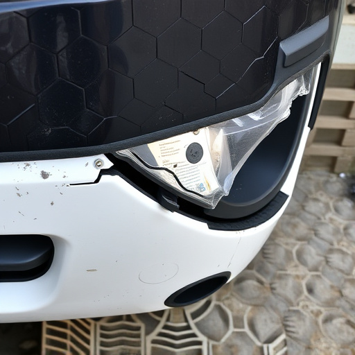 damaged car bumper