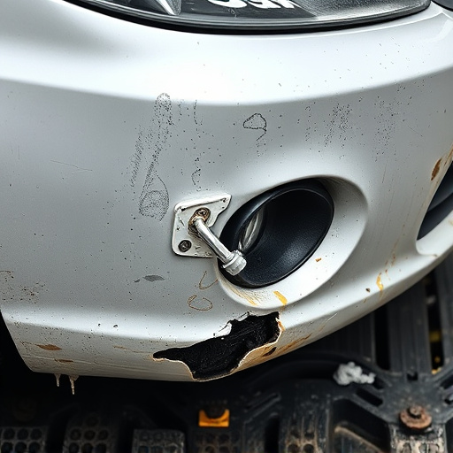 damaged car bumper