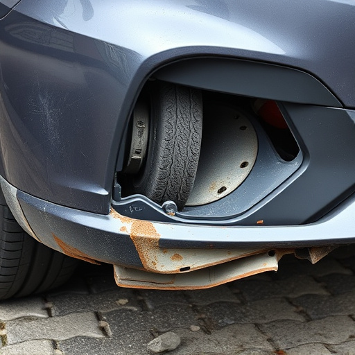 damaged car bumper