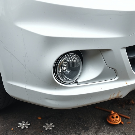 damaged car bumper