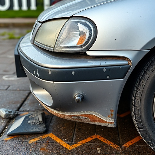 damaged car bumper