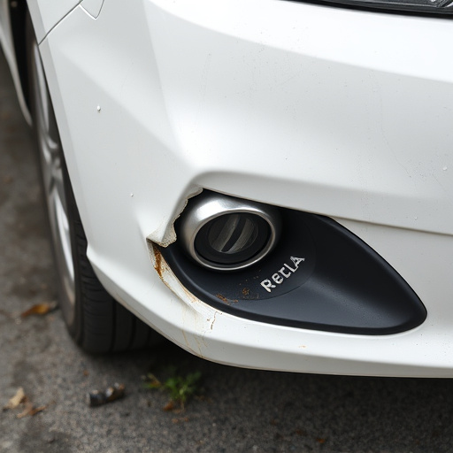 damaged car bumper