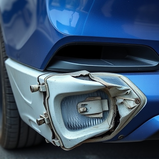 damaged car bumper