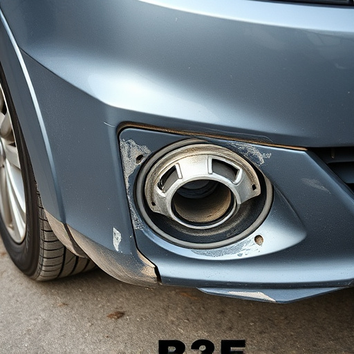 damaged car bumper