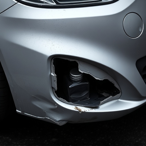 damaged car bumper