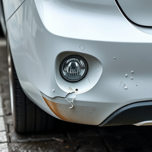 damaged car bumper