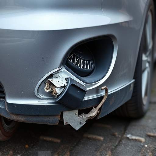 damaged car bumper