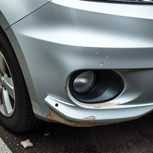 damaged car bumper