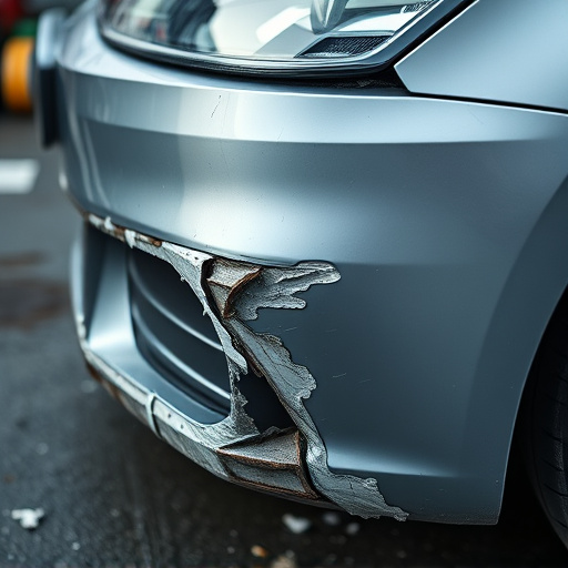 damaged car bumper