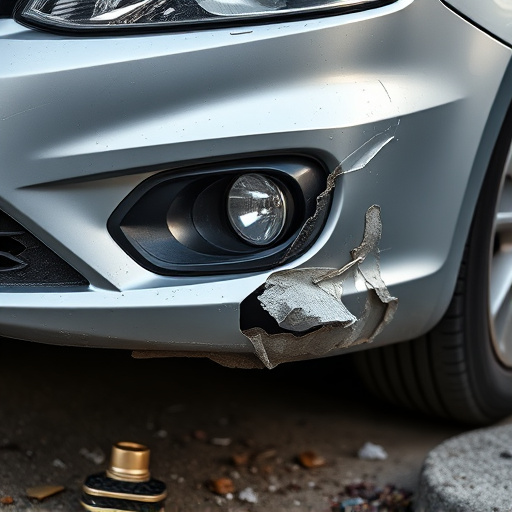 damaged car bumper
