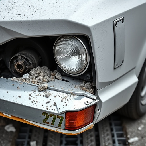 damaged car bumper