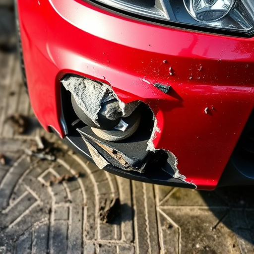 damaged car bumper