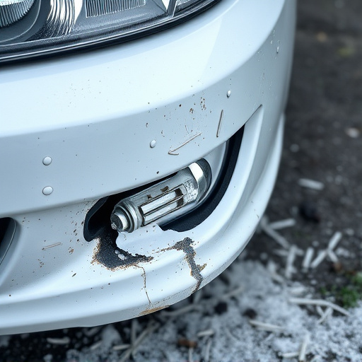 damaged car bumper
