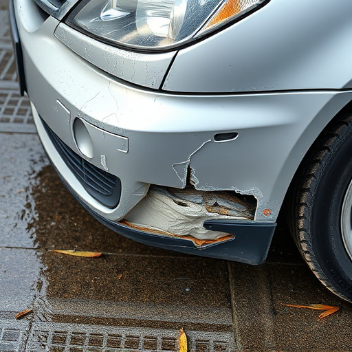 damaged car bumper