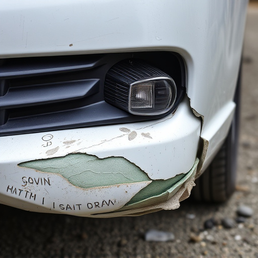 damaged car bumper