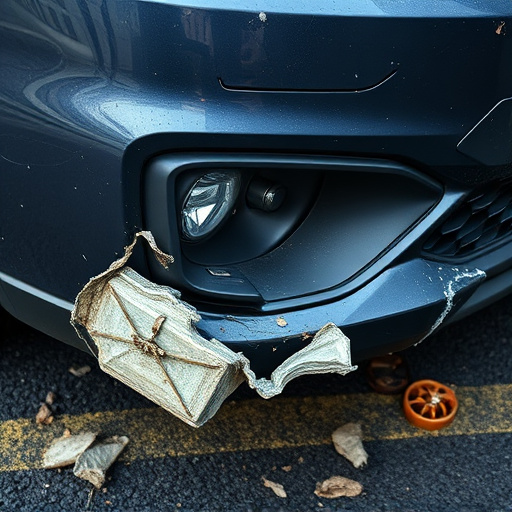 damaged car bumper