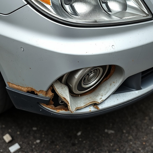 damaged car bumper