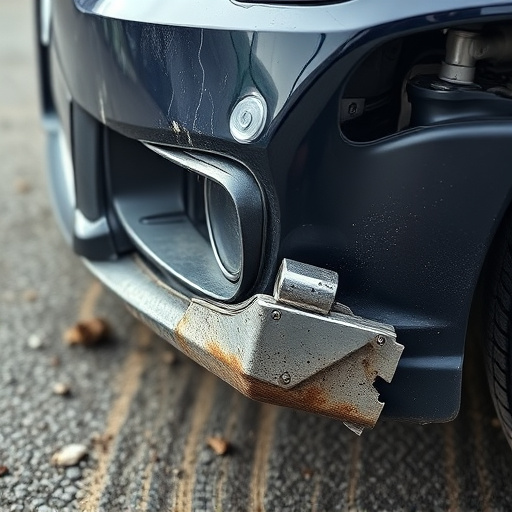 damaged car bumper