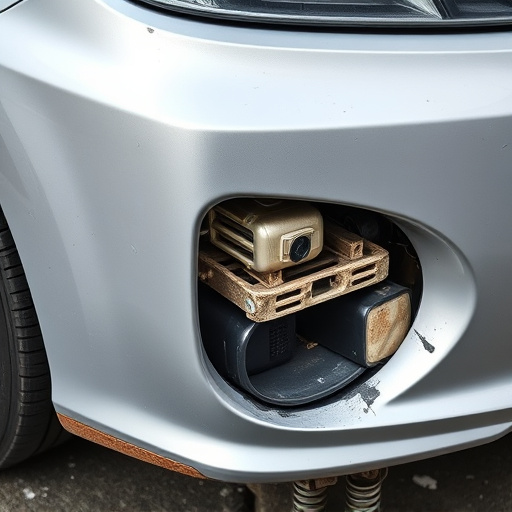 damaged car bumper