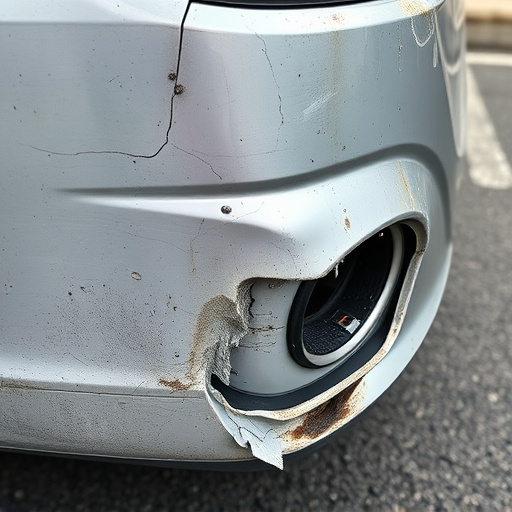 damaged car bumper