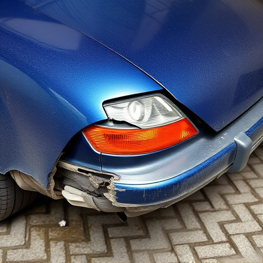 damaged car bumper