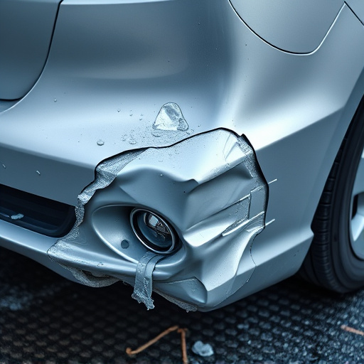 damaged car bumper