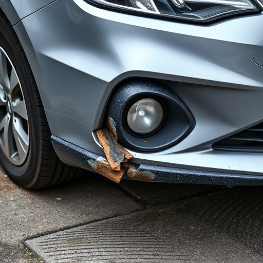 damaged car bumper