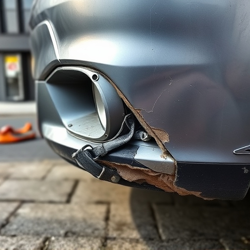 damaged car bumper