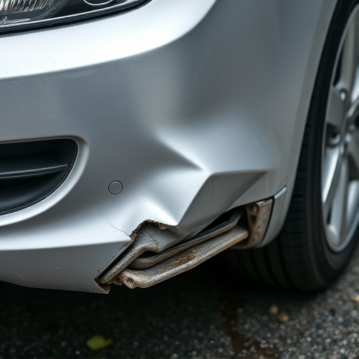 damaged car bumper