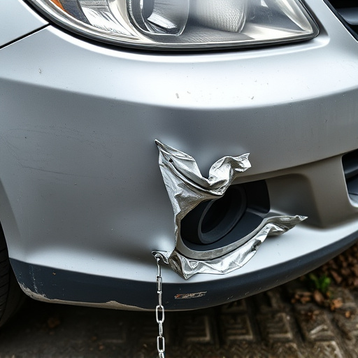 damaged car bumper