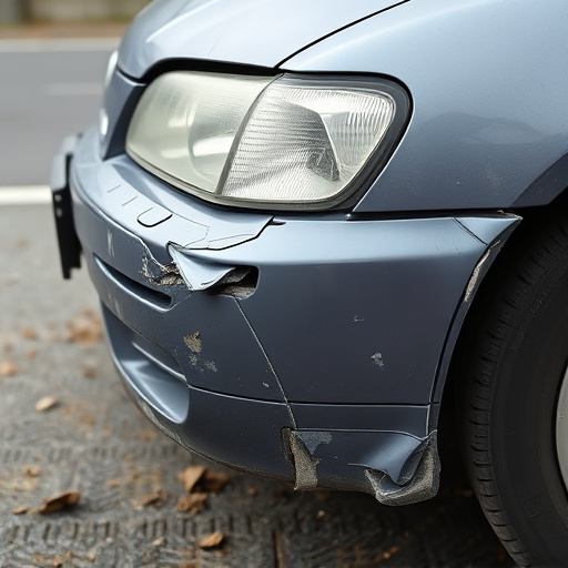 damaged car bumper