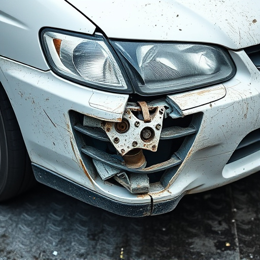 damaged car bumper