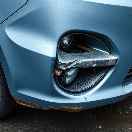 damaged car bumper