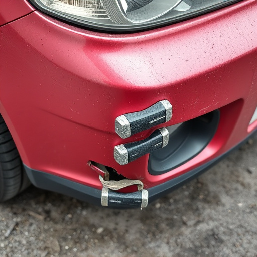 damaged car bumper