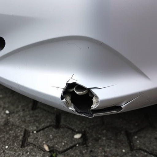 damaged car bumper