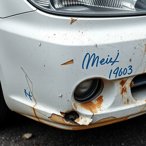 damaged car bumper